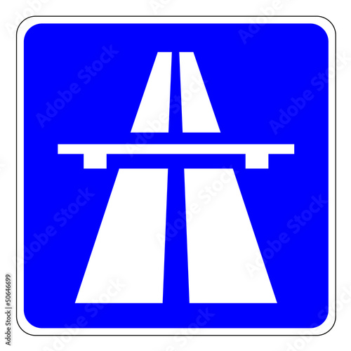 Autobahnzeichen Verkehrszeichen - Beginn einer Autobahn