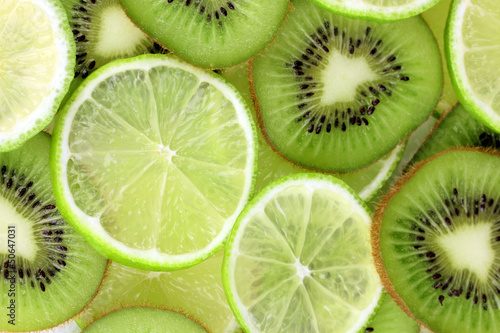 Kiwi and lime slices background