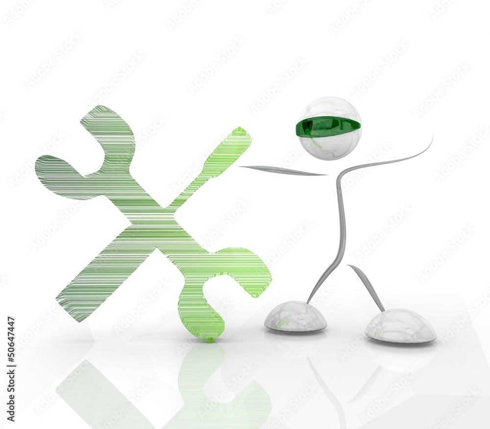 Fototapeta premium Work job icon with a futuristic character