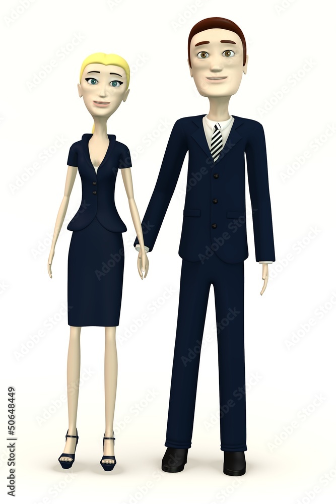 3d render of cartoon characters holding hands 3d render of cartoon characters holding hands