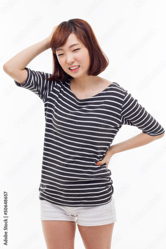 Unhappy young Asian girl Unhappy young Asian girl