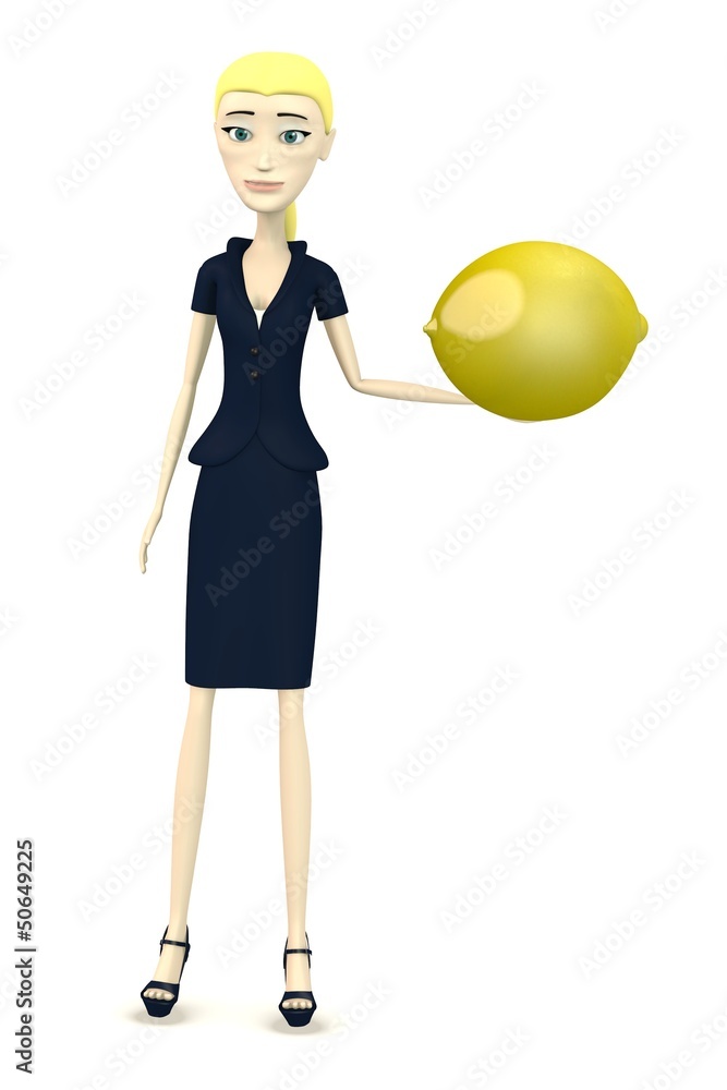 3d render of cartoon character with lemon 3d render of cartoon character with lemon
