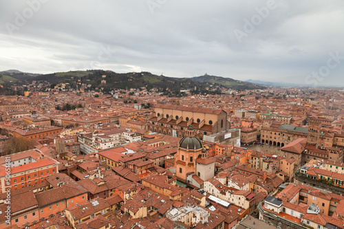 City of Bologna birds view. Rooftops. Italy. Europe. © ysbrandcosijn