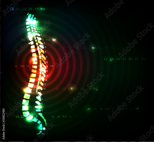 Backache concept, human spine
