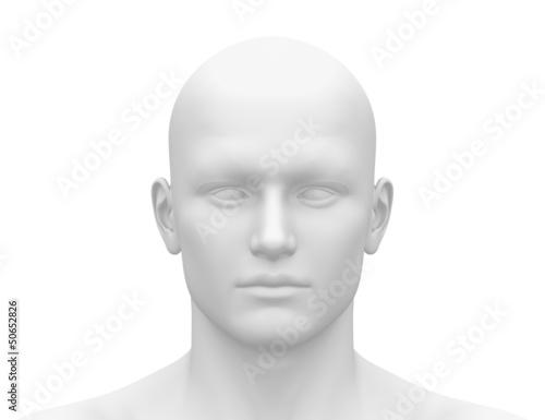 Blank White Male Head - Front view photo