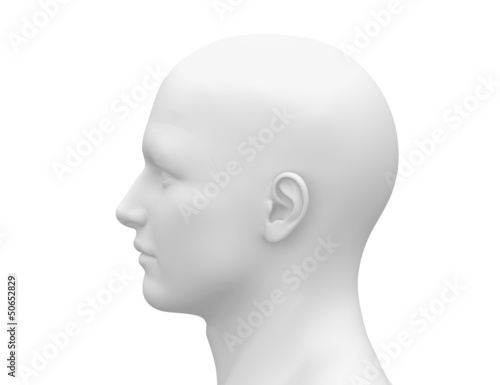 Blank White Male Head - Side view photo