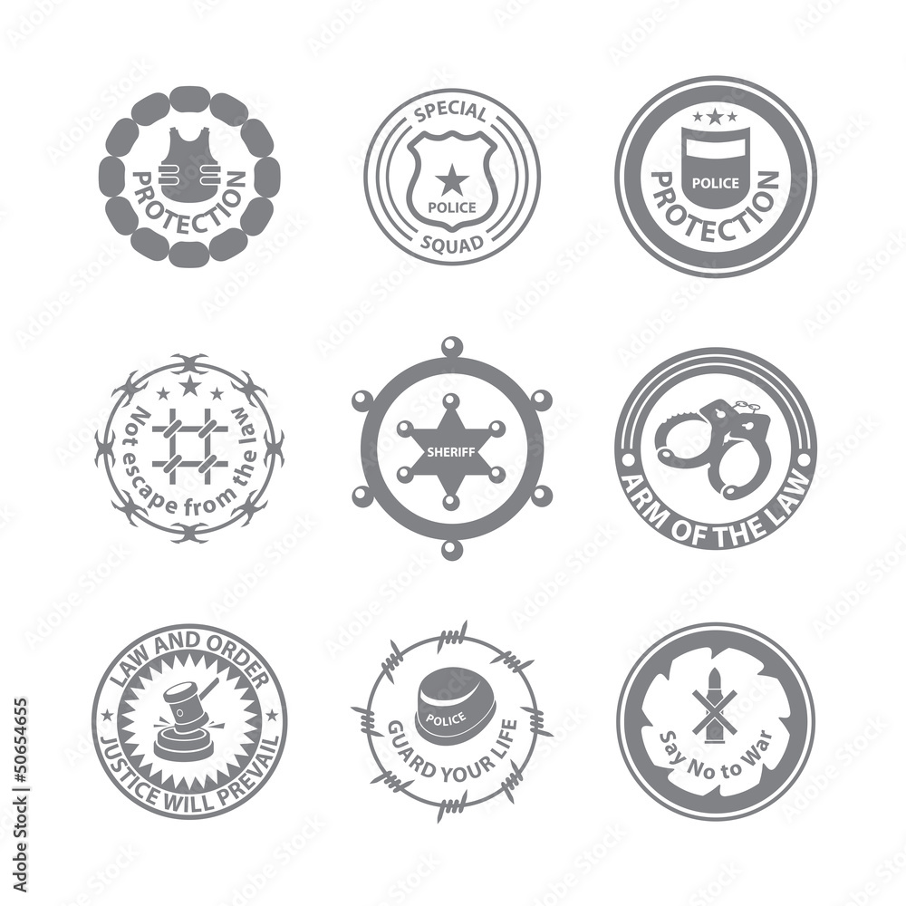 Set of protection badges and labels Set of protection badges and labels