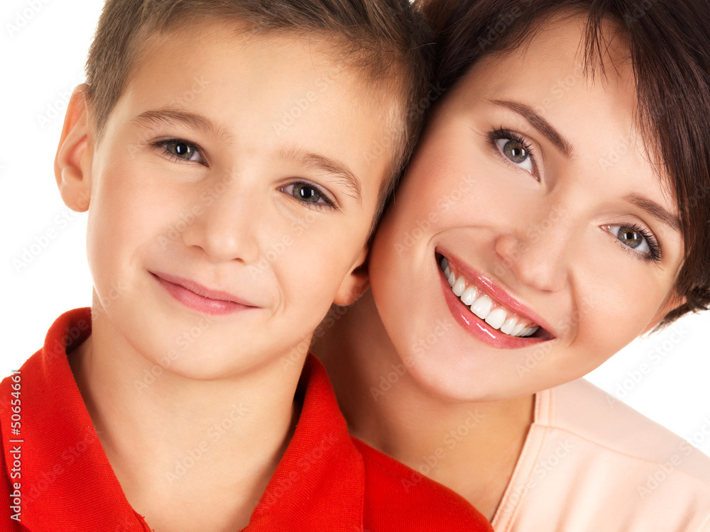 Portrait of a happy young mother with son Portrait of a happy young mother with son