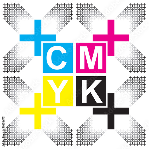 CMYK letters design art image