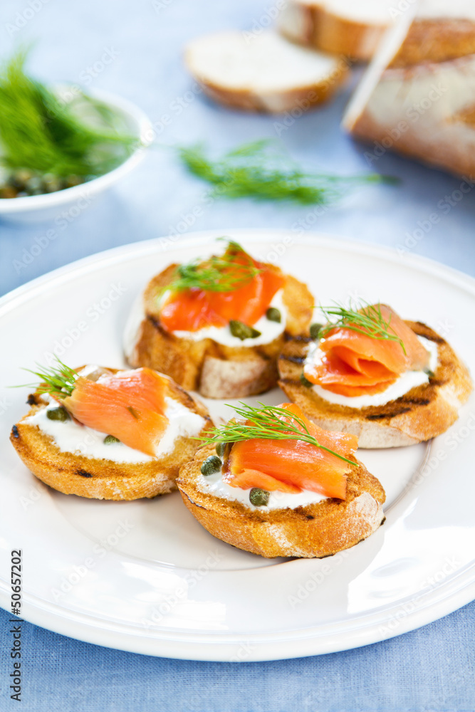 Salmon crostini Salmon crostini