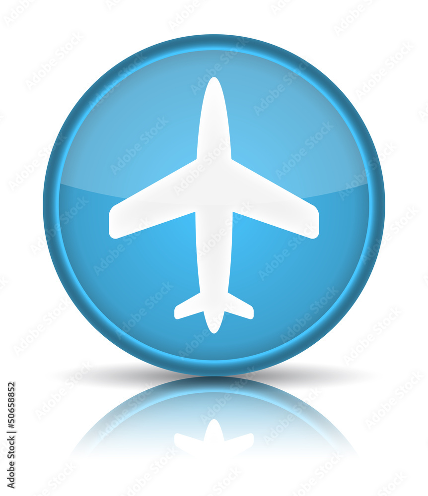 Airplane icon. Sign with reflection isolated on white. Airplane icon. Sign with reflection isolated on white.