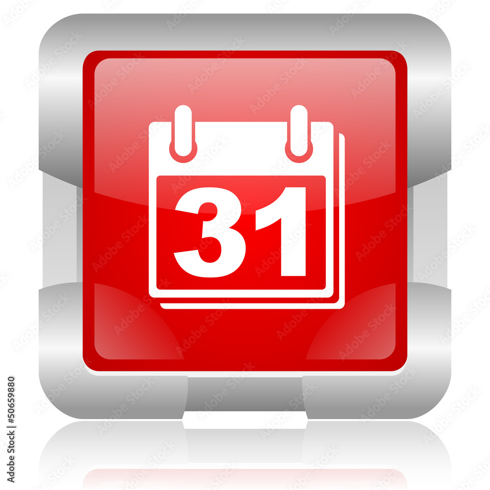 calendar red square web glossy icon calendar red square web glossy icon