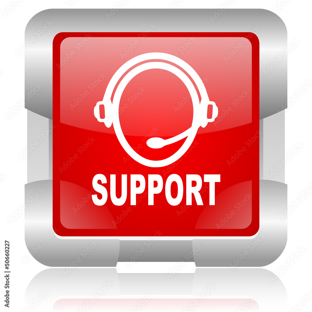 support red square web glossy icon support red square web glossy icon