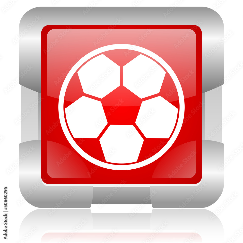 soccer red square web glossy icon soccer red square web glossy icon