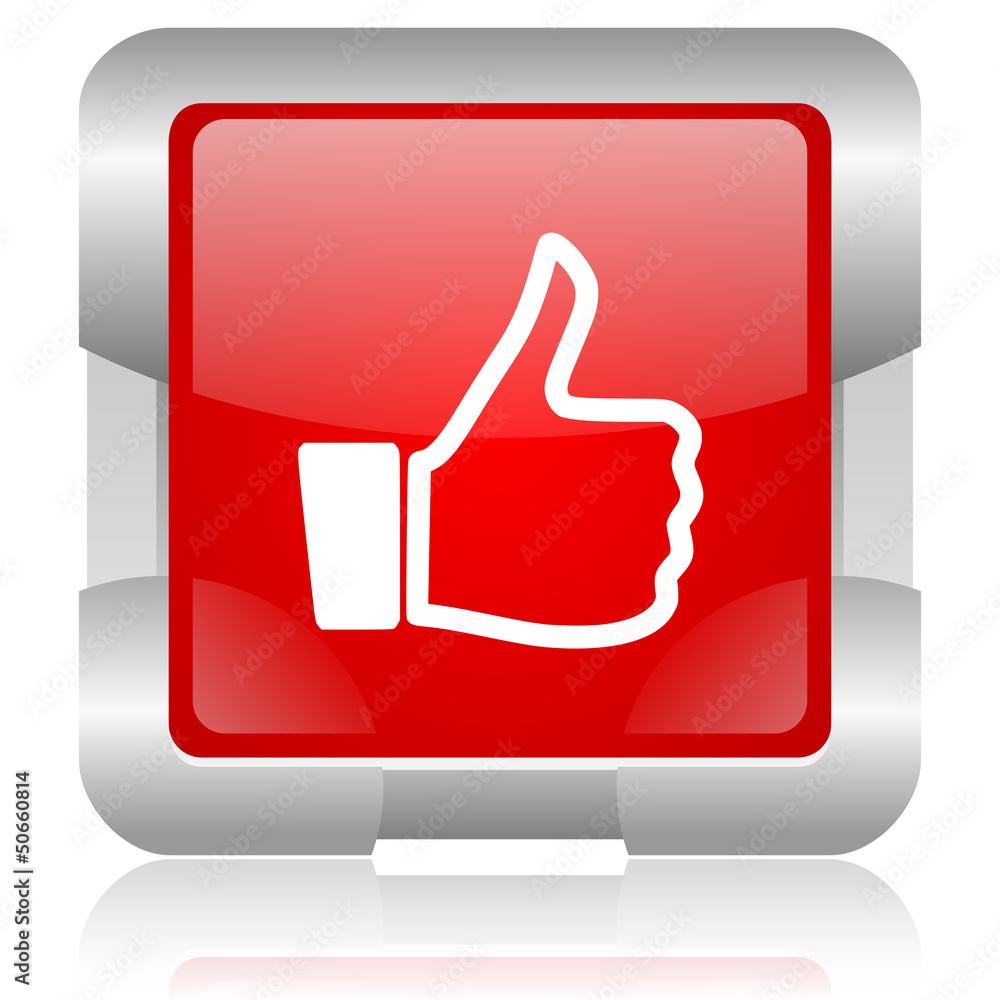 thumb up red square web glossy icon thumb up red square web glossy icon