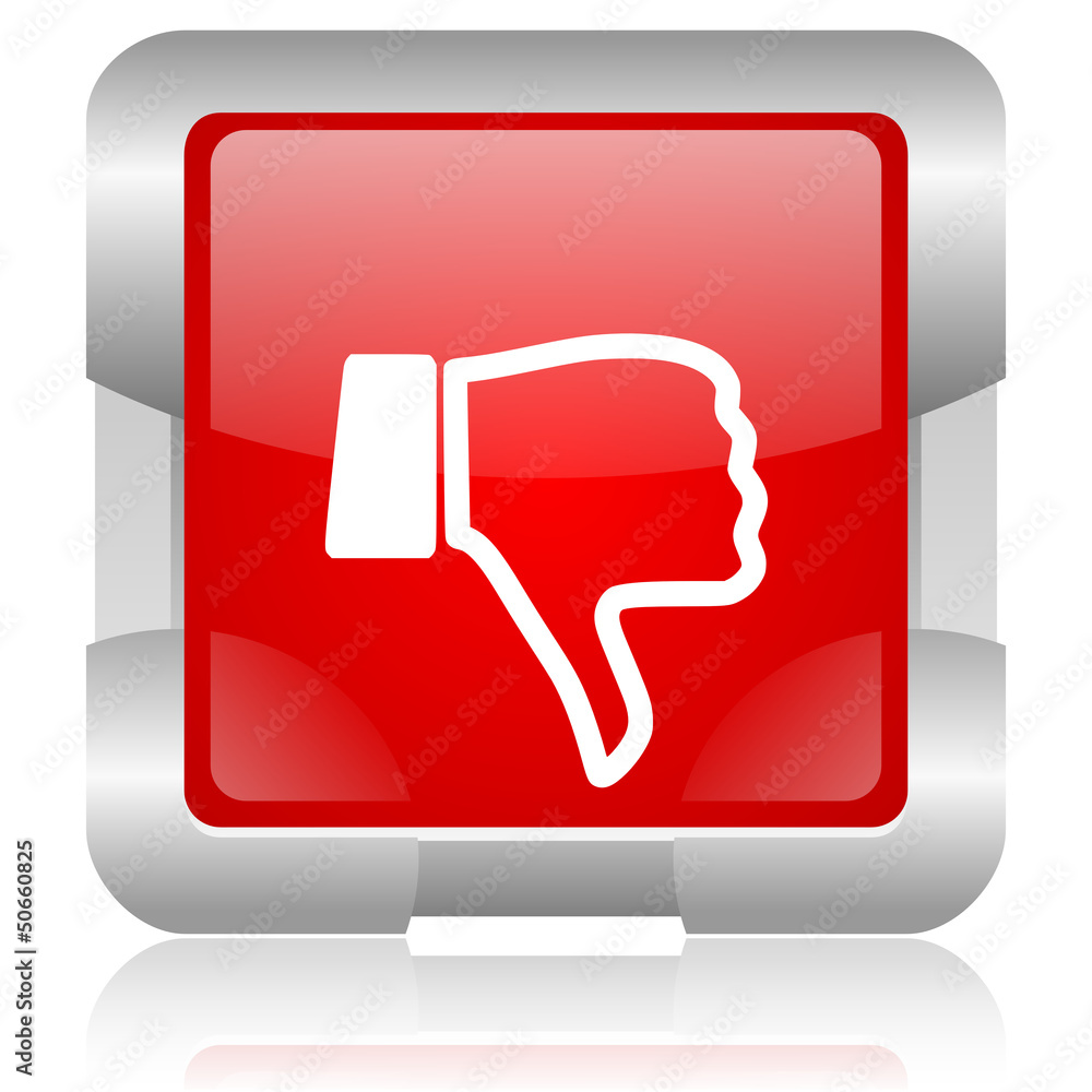 thumb down red square web glossy icon thumb down red square web glossy icon