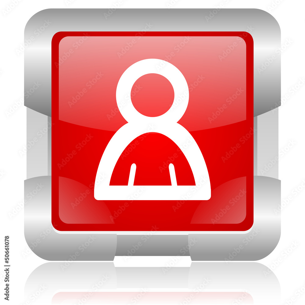 account red square web glossy icon account red square web glossy icon