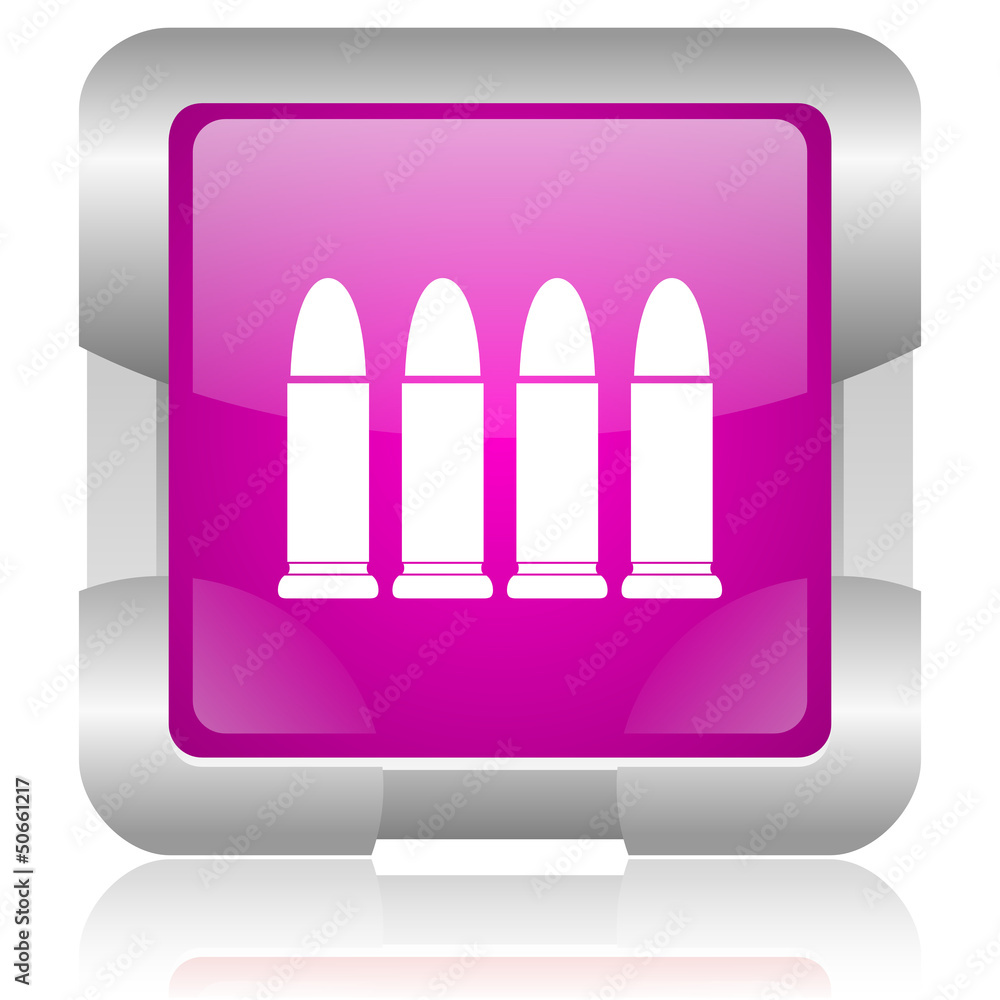 ammunition pink square web glossy icon