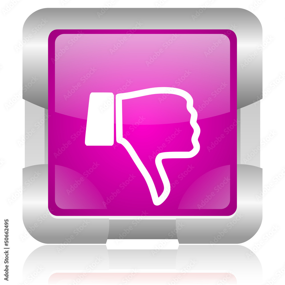 thumb down pink square web glossy icon thumb down pink square web glossy icon