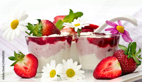 Sommer-leichter Frucht-Genuss  Quark und Erdbeeren