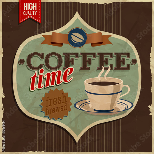 Vintage card - coffe time.