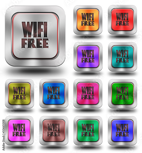 WIFI Free aluminum glossy icons, crazy colors