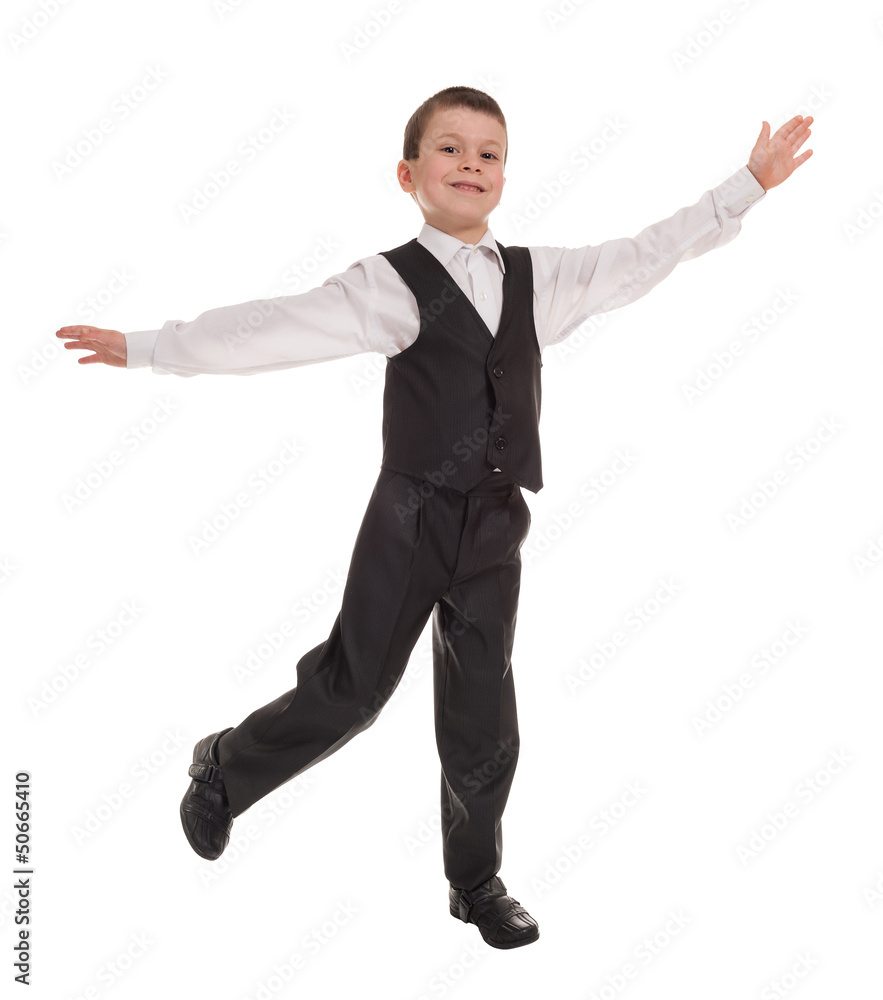 boy in suit open arms boy in suit open arms