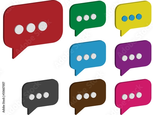 Colorful Speech Bubble and Comment Icon