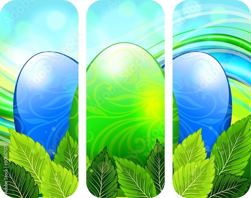 Background spring Easter in green