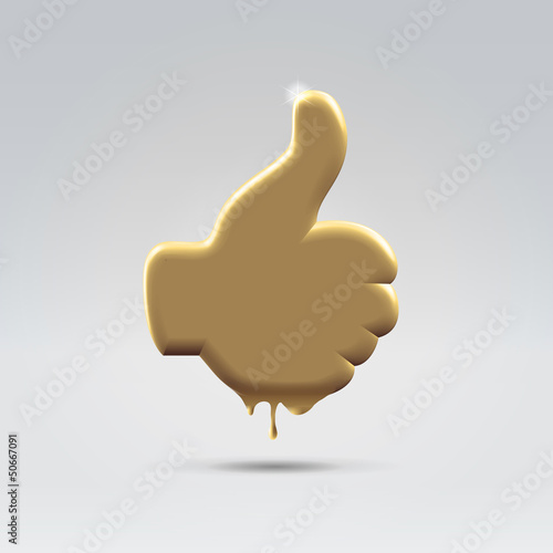 Golden melting like thumb hand