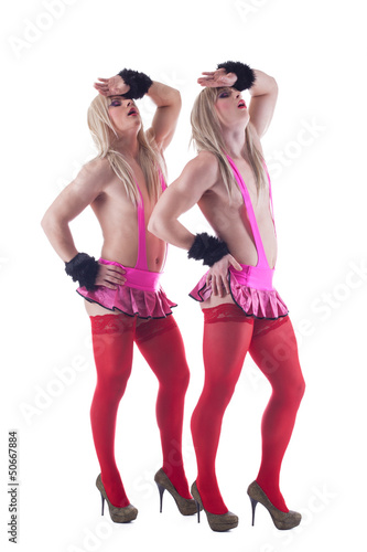Fotografia Young crossdressers posing in studio