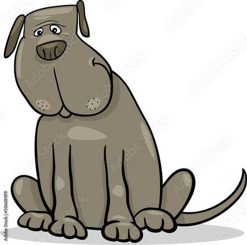 funny big gray dog cartoon illustration