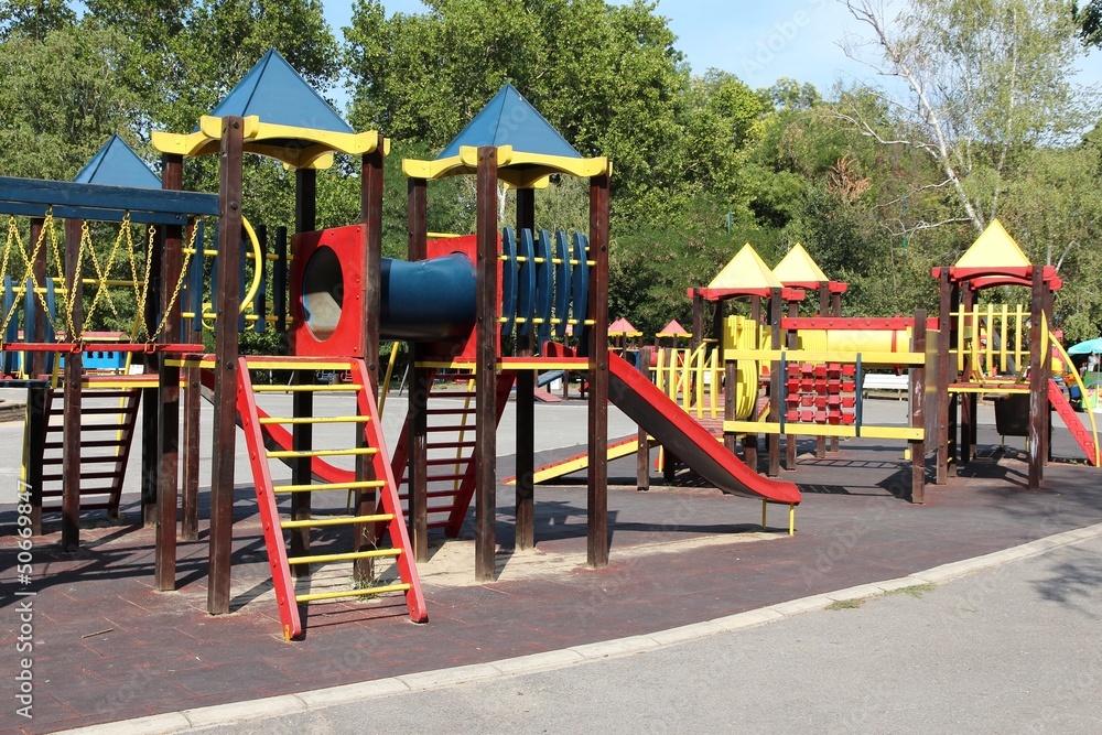 Sofia, Bulgaria - playground in Knyaz Boris park Sofia, Bulgaria - playground in Knyaz Boris park