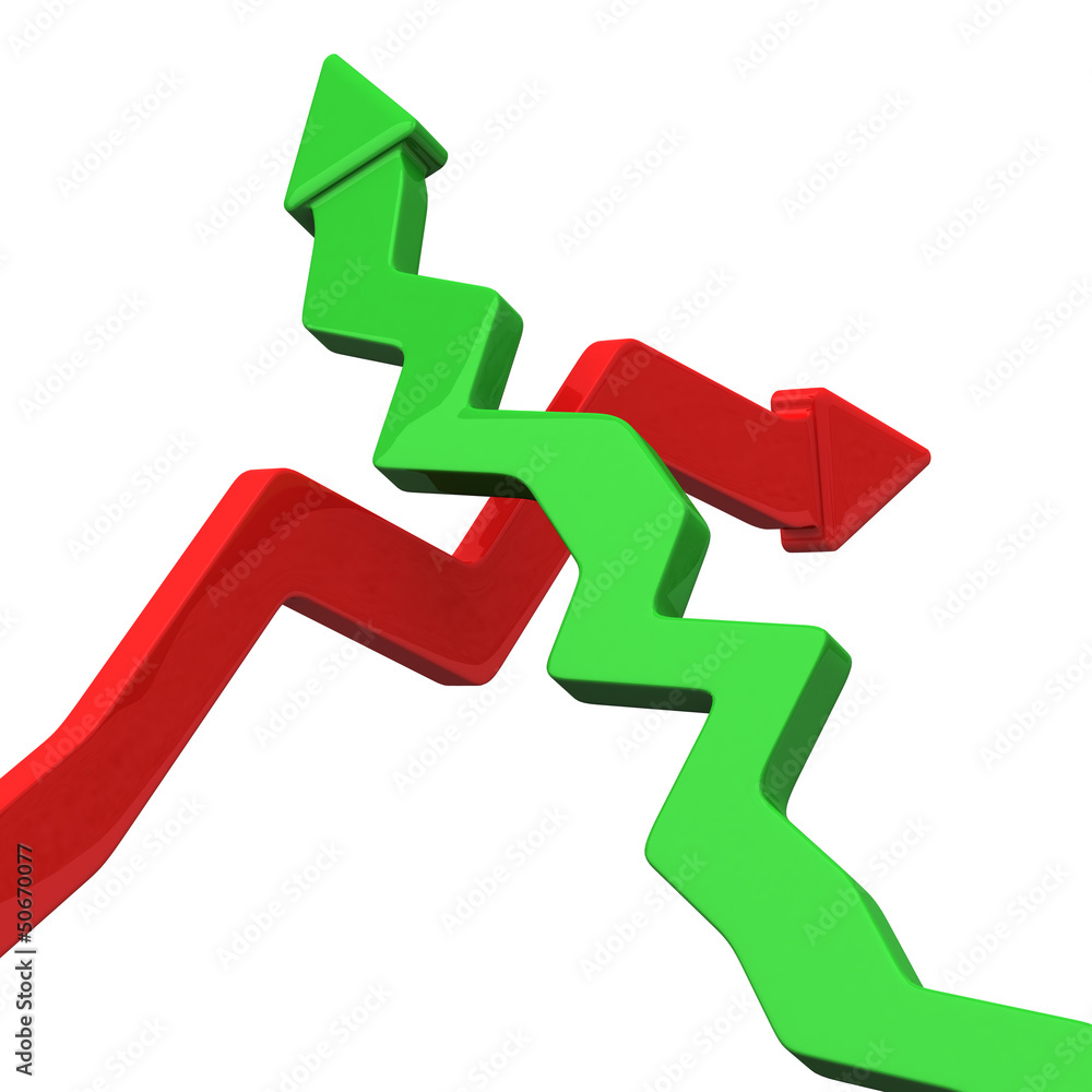 3d arrows of abstract business graph 3d arrows of abstract business graph
