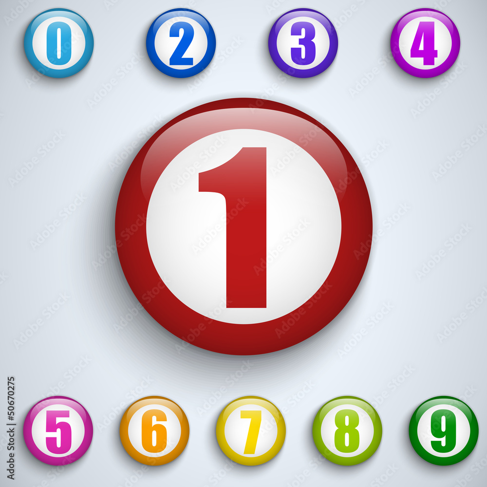 Set of Colorful Frames with Numbers Set of Colorful Frames with Numbers