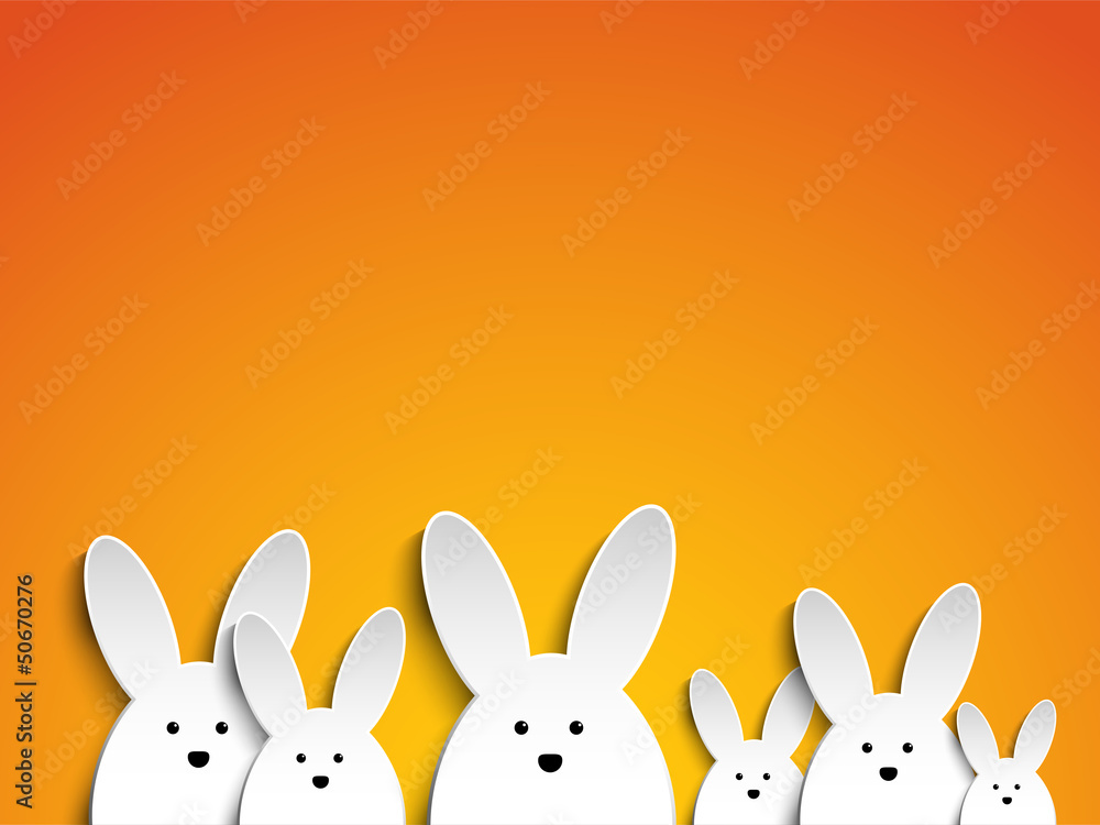 Obraz premium Happy Easter Rabbit Bunny on Orange Background