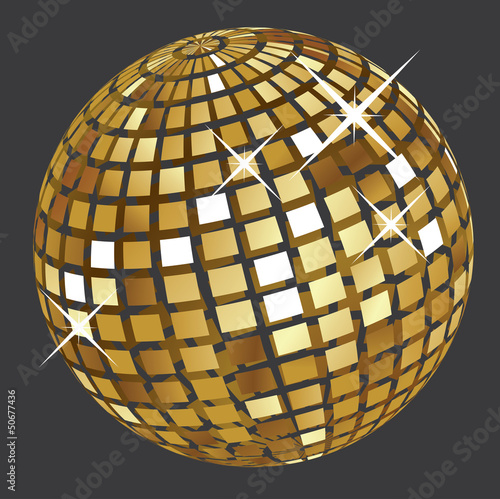Golden disco ball