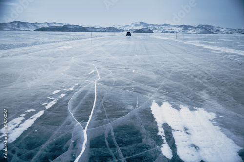 Winter ice road