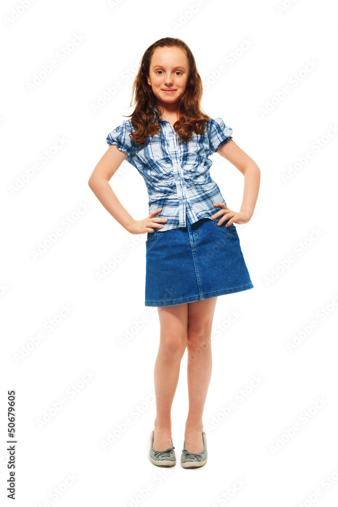 Naklejka premium Girl with hands on hipps