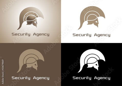 Security Agency Logo. The helmet of an Ancient Greek warrior