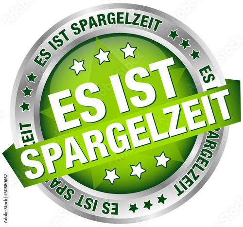 Button Banner "Es ist Spargelzeit" grün/silber