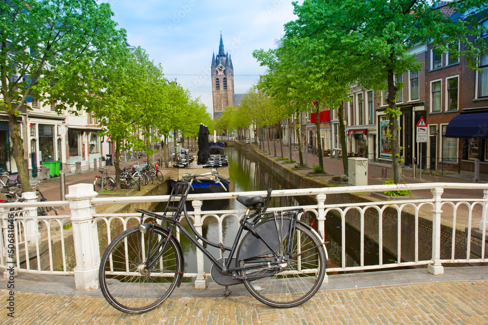 Fototapeta premium old town of Delft in spring, Holland