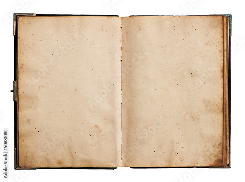 open old book isolated on white