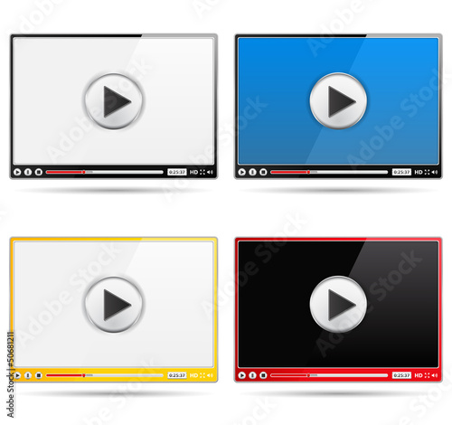 Four different video player templates