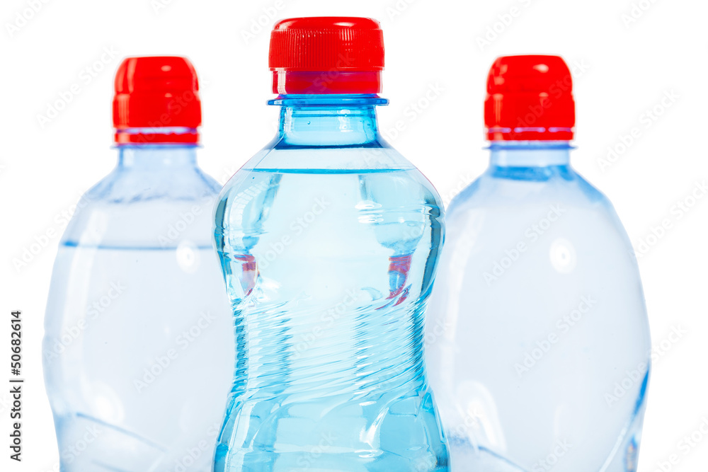 three tops of bottles of water three tops of bottles of water