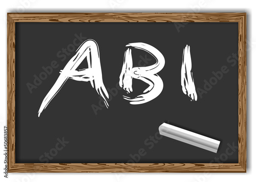 Tafel mit Schrift Abi