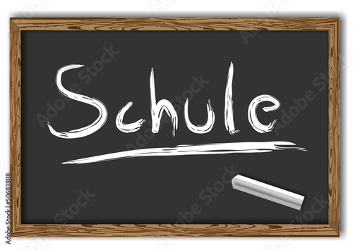 Tafel mit Schrift Schule