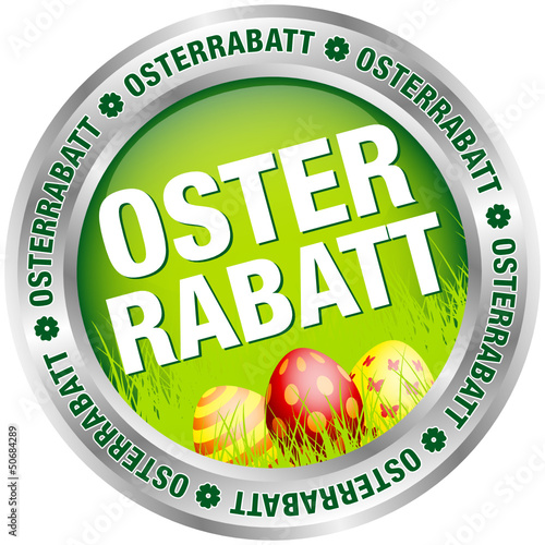 Button Osterrabatt Ostereier grün/silber