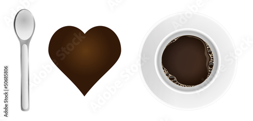 I Love Coffee. Vector Illustration.