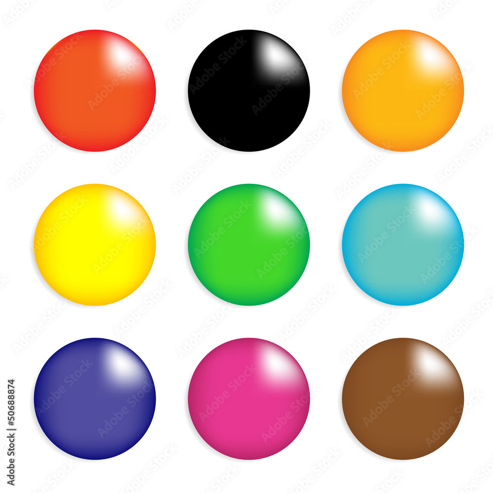Collection of colorful glossy spheres isolated on white. Collection of colorful glossy spheres isolated on white.